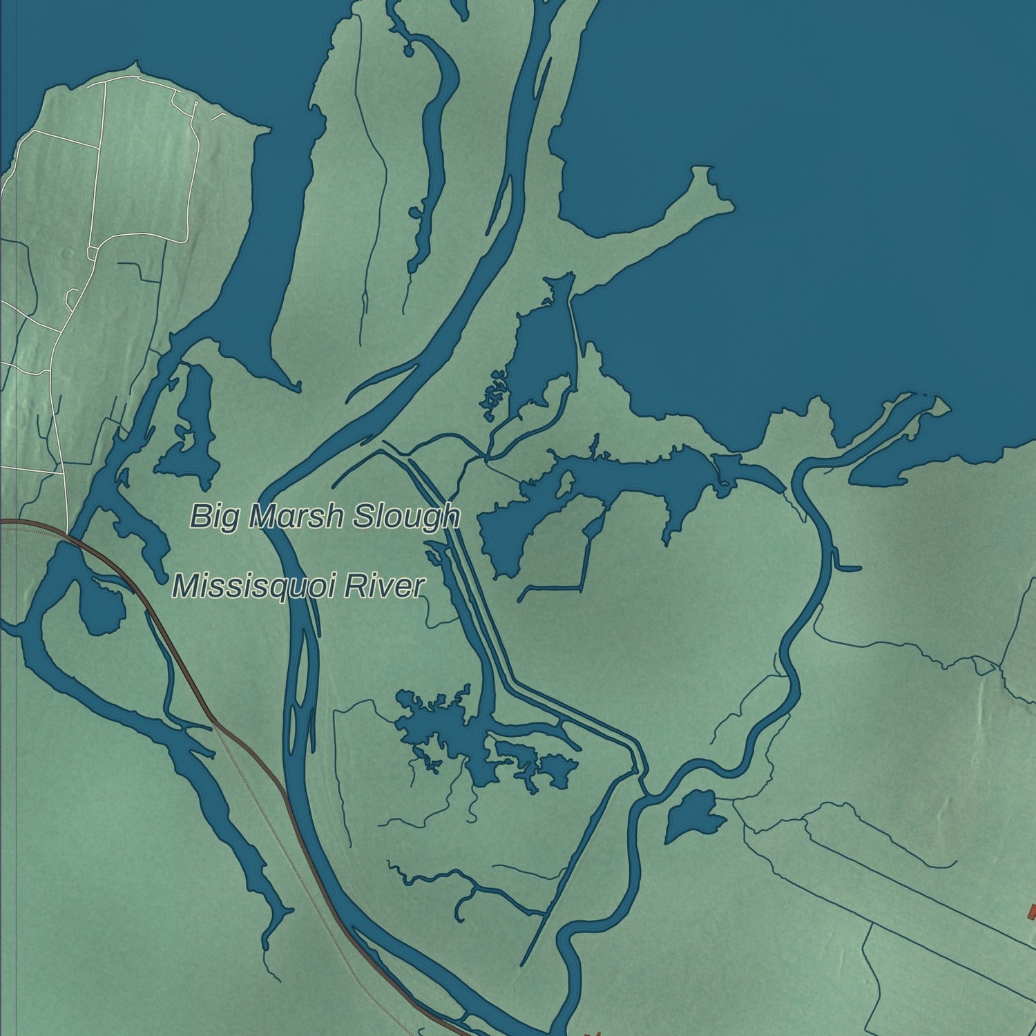 Terrain and local geography detail from the Highgate, Vermont map