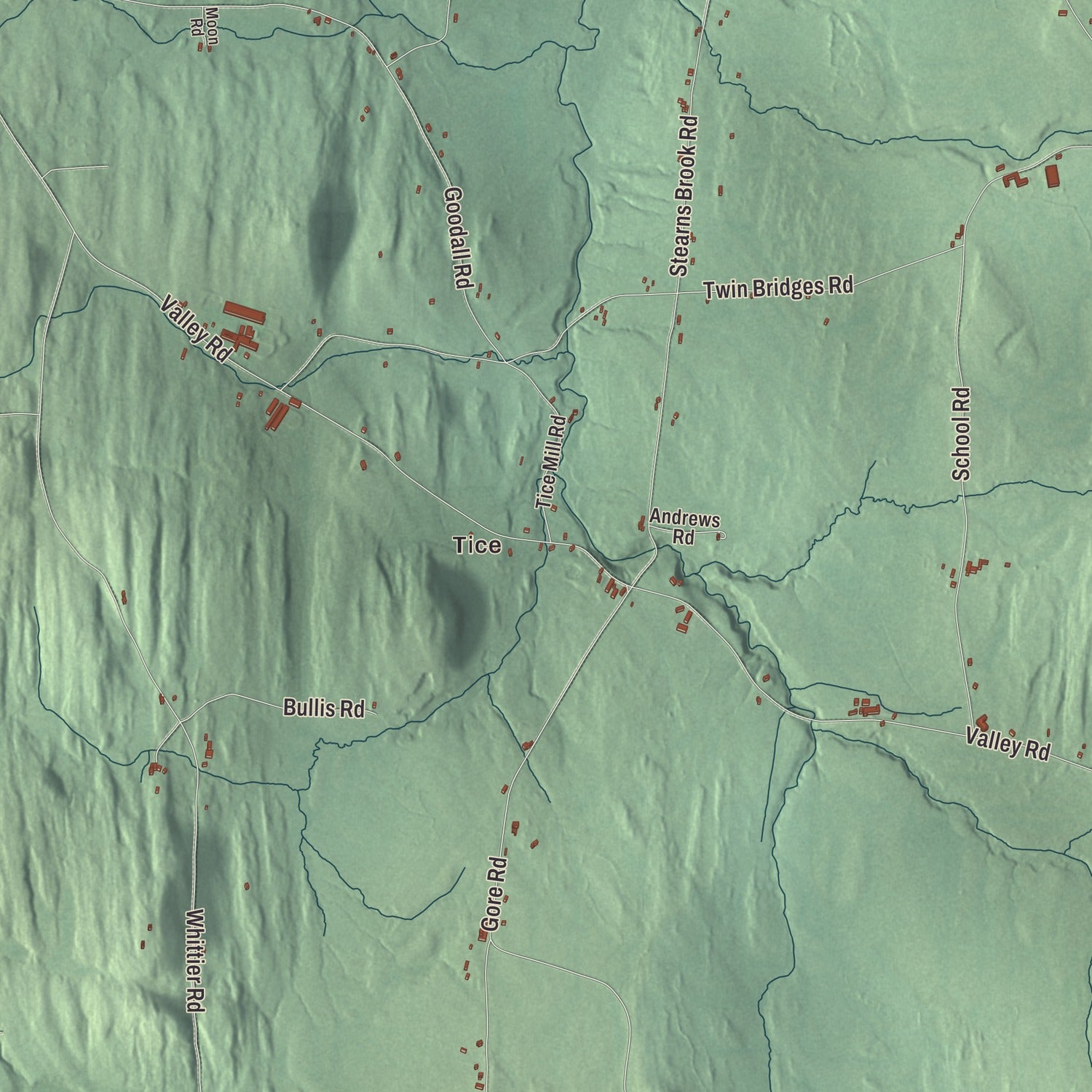 Street and neighborhood detail from the Holland, Vermont map