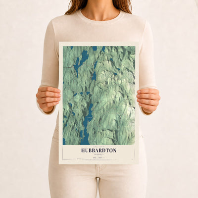 Hubbardton, Vermont map print - 12 x 18 archival matte print