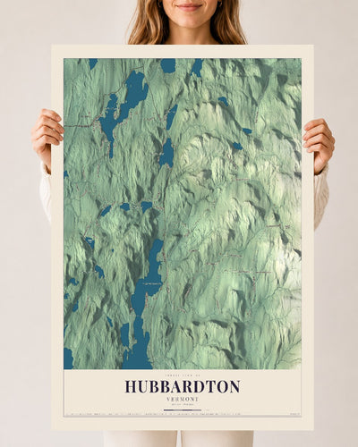 Hubbardton, Vermont map print - 24 x 36 archival matte print