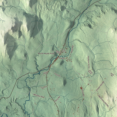 Street and neighborhood detail from the Hyde Park, Vermont map