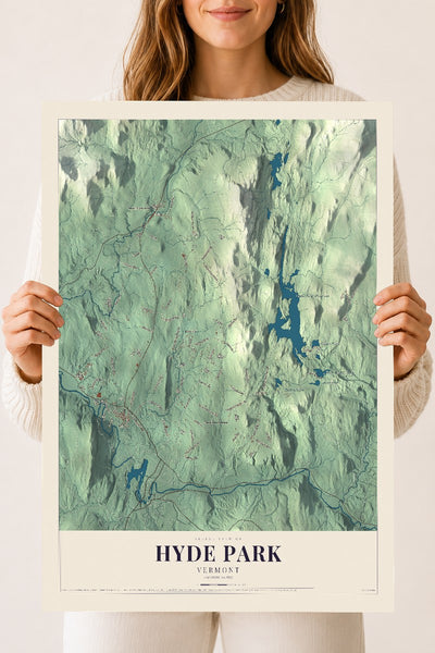 Hyde Park, Vermont map print - 18 x 24 archival matte print