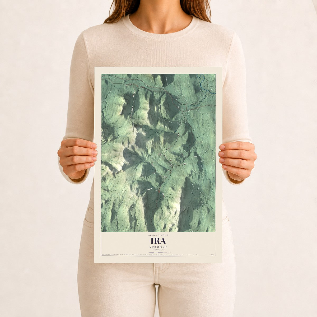 Ira, Vermont map print - 12 x 18 archival matte print