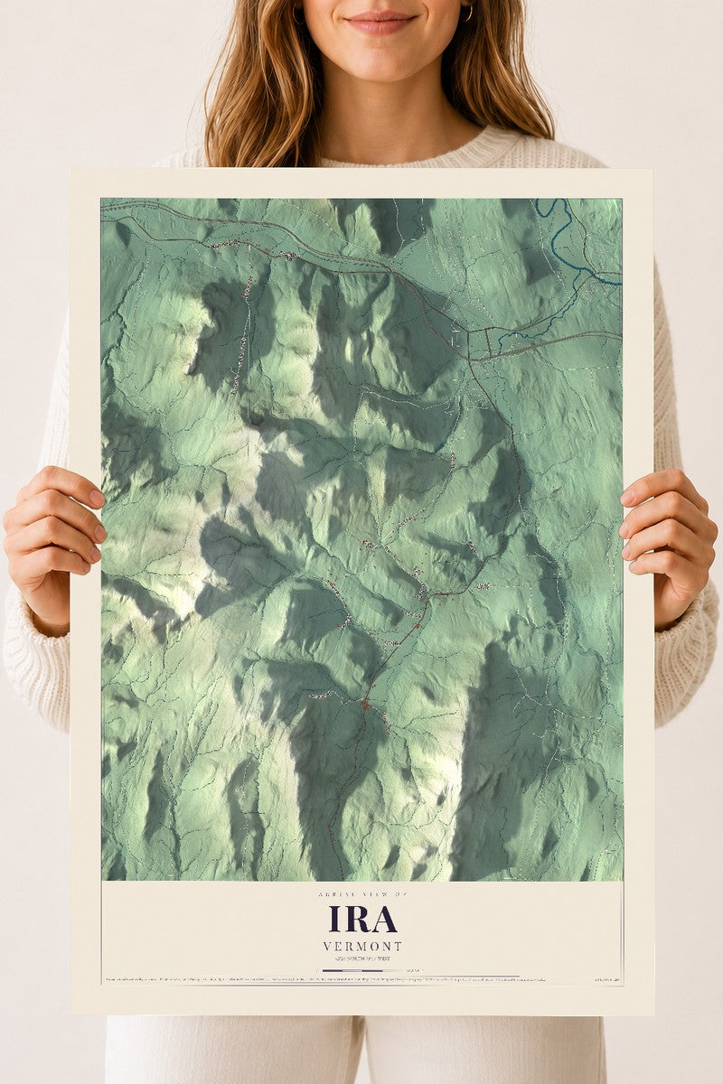 Ira, Vermont map print - 18 x 24 archival matte print