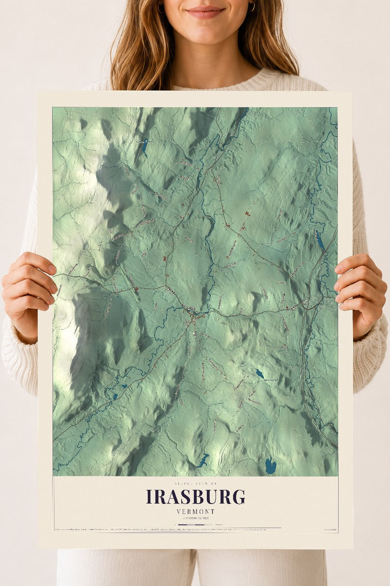 Irasburg, Vermont map print - 18 x 24 archival matte print