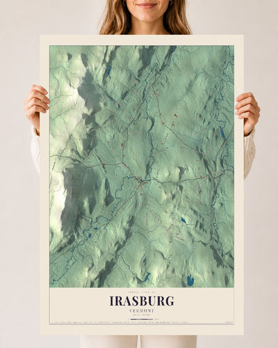 Irasburg, Vermont map print - 24 x 36 archival matte print
