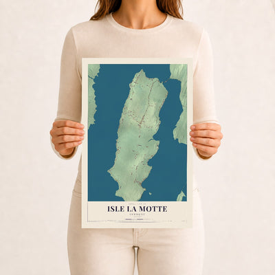 Isle La Motte, Vermont map print - 12 x 18 archival matte print