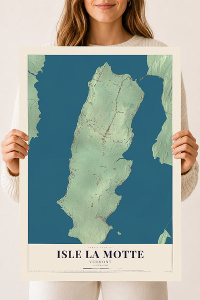 Isle La Motte, Vermont map print - 18 x 24 archival matte print