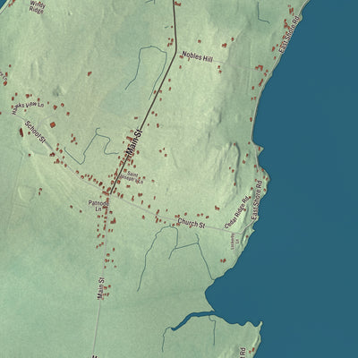 Terrain and local geography detail from the Isle La Motte, Vermont map