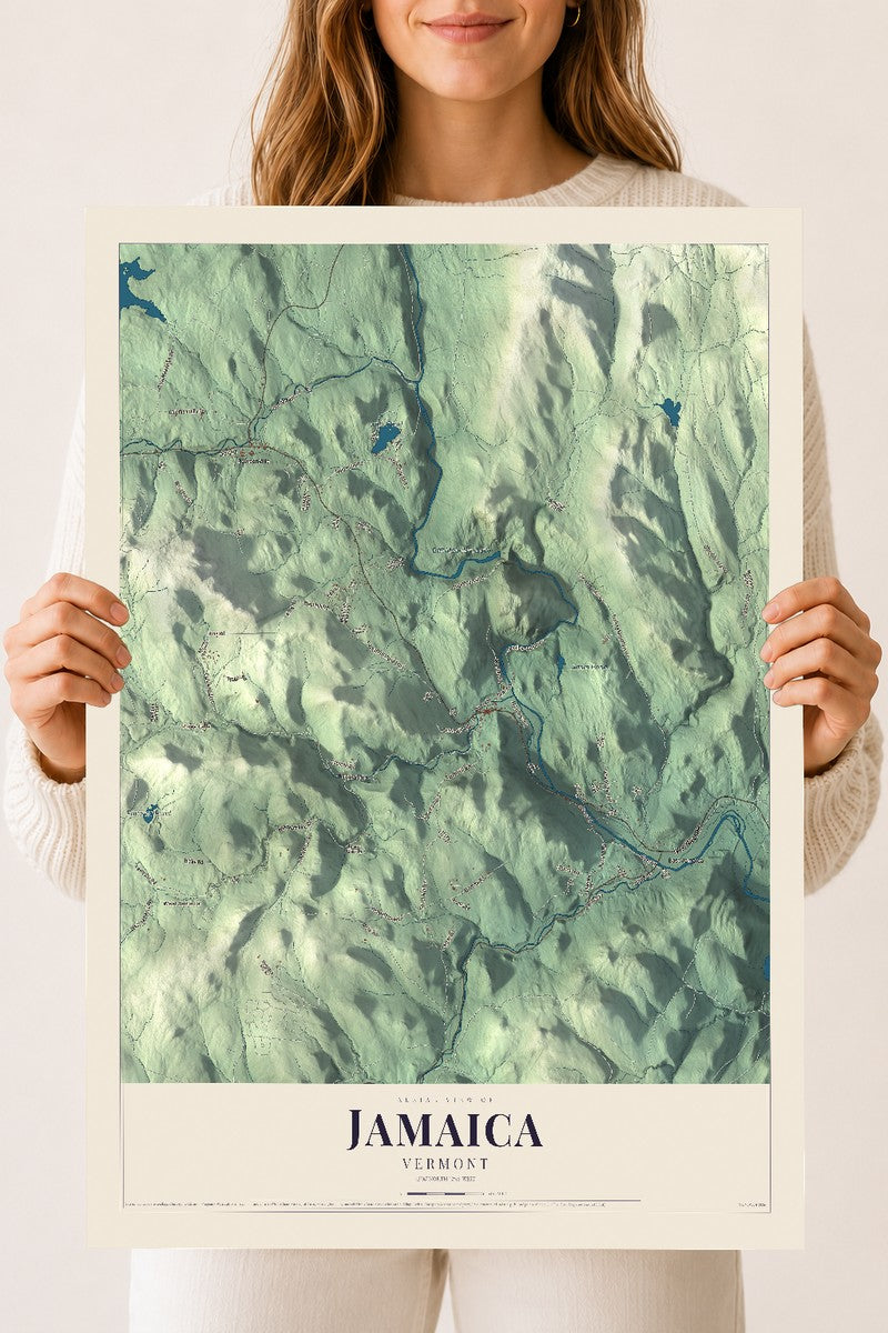 Jamaica, Vermont map print - 18 x 24 archival matte print