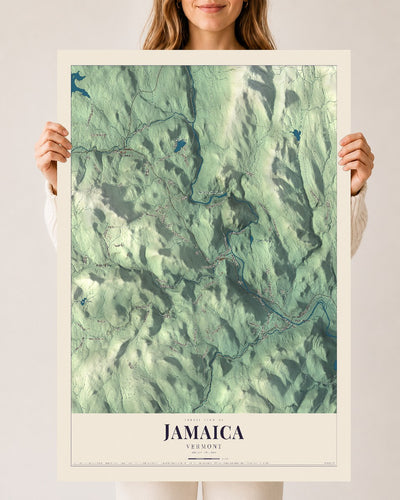 Jamaica, Vermont map print - 24 x 36 archival matte print