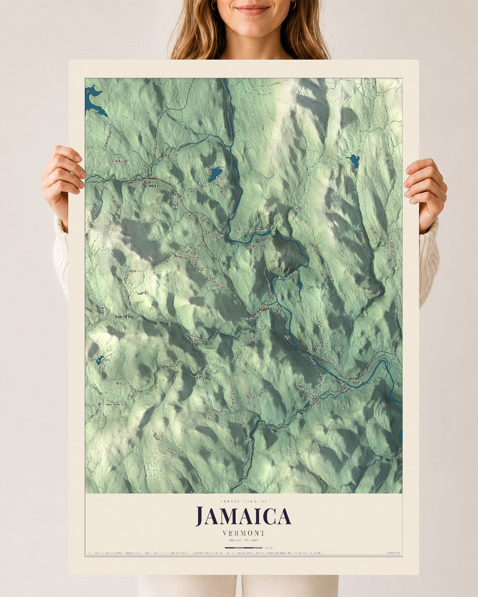 Jamaica, Vermont map print - 24 x 36 archival matte print