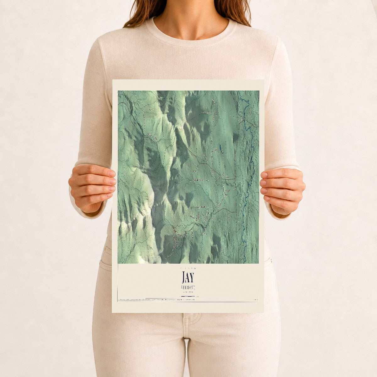 Jay, Vermont map print - 12 x 18 archival matte print