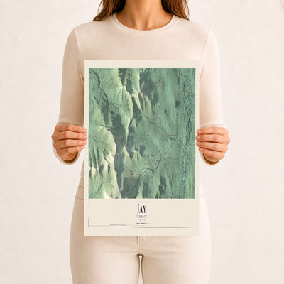 Jay, Vermont map print - 12 x 18 archival matte print