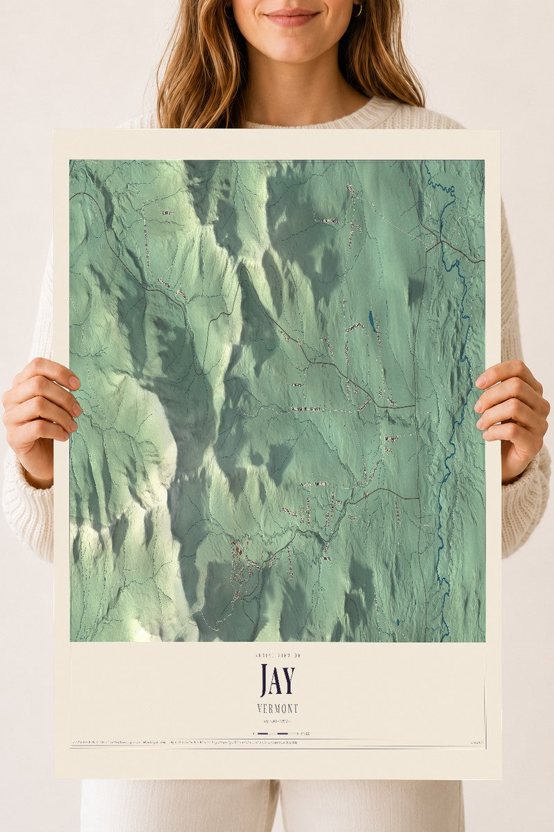 Jay, Vermont map print - 18 x 24 archival matte print