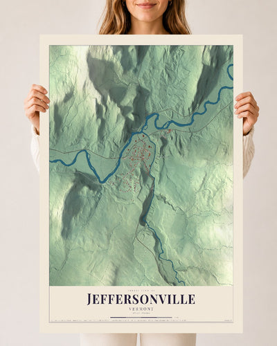 Jeffersonville, Vermont map print - 24 x 36 archival matte print
