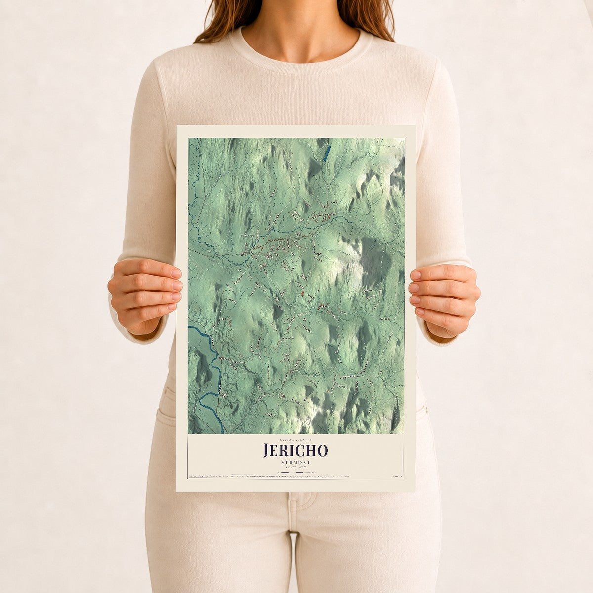 Jericho, Vermont map print - 12 x 18 archival matte print