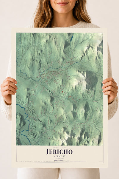 Jericho, Vermont map print - 18 x 24 archival matte print