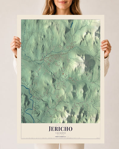 Jericho, Vermont map print - 24 x 36 archival matte print
