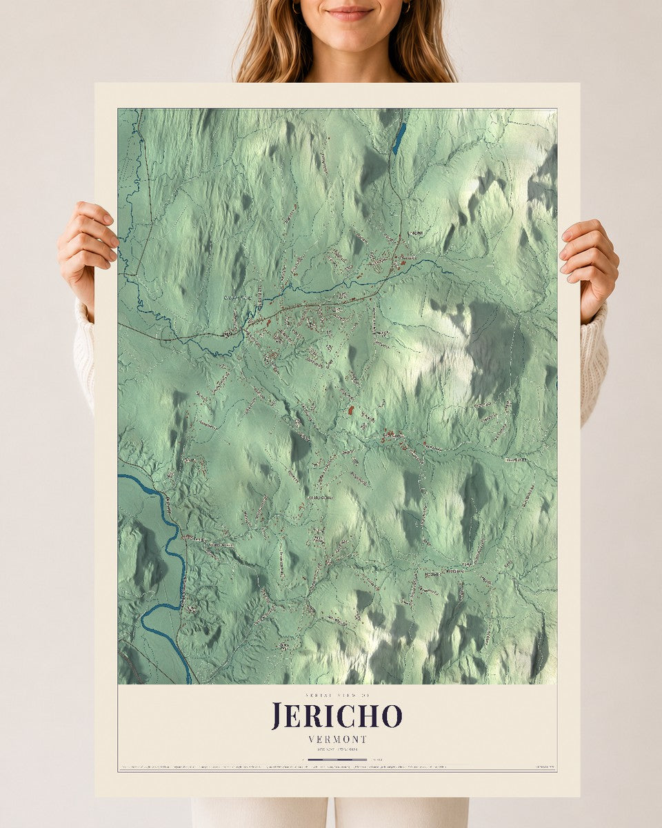 Jericho, Vermont map print - 24 x 36 archival matte print