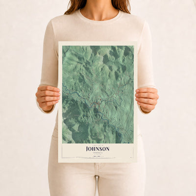 Johnson, Vermont map print - 12 x 18 archival matte print