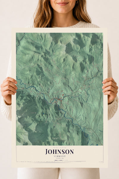 Johnson, Vermont map print - 18 x 24 archival matte print