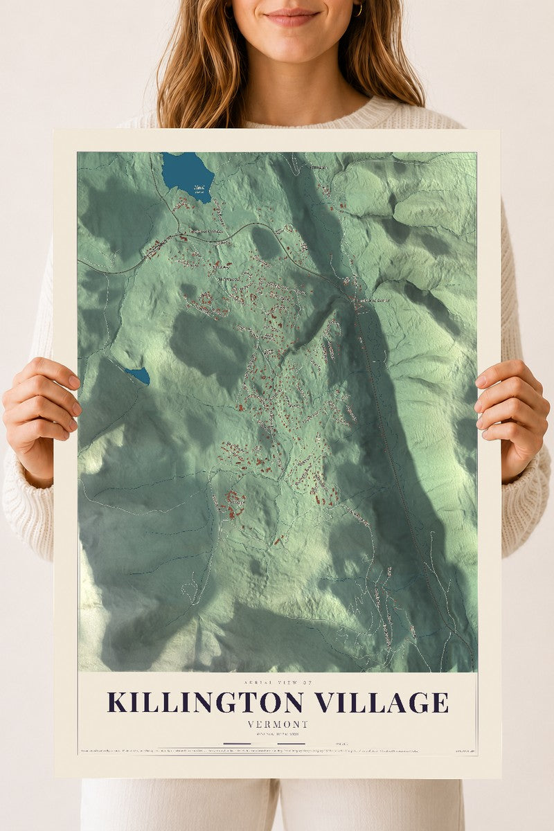 Killington Village, Vermont map print - 18 x 24 archival matte print