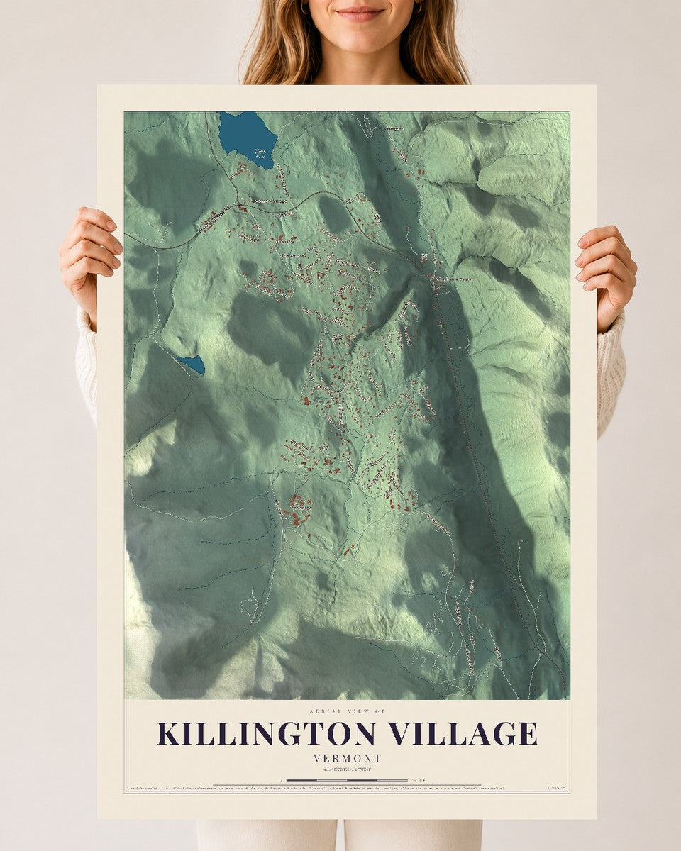 Killington Village, Vermont map print - 24 x 36 archival matte print