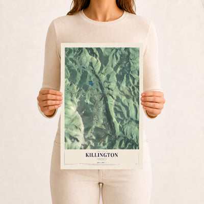 Killington, Vermont map print - 12 x 18 archival matte print