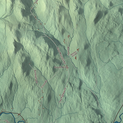 Street and neighborhood detail from the Kirby, Vermont map