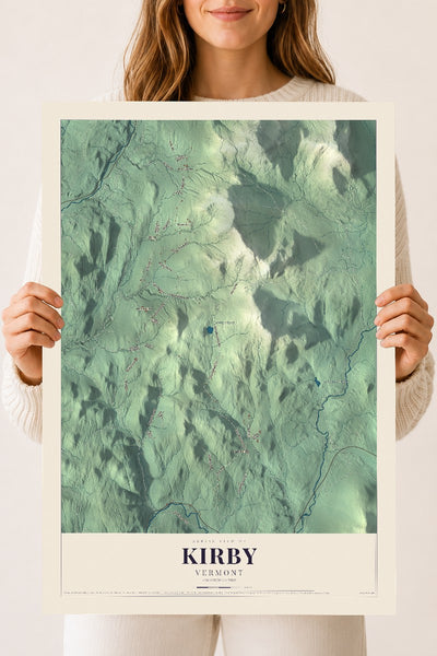 Kirby, Vermont map print - 18 x 24 archival matte print