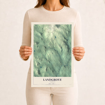 Landgrove, Vermont map print - 12 x 18 archival matte print