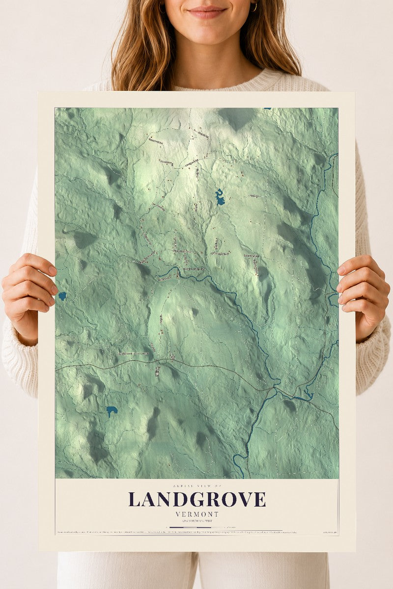 Landgrove, Vermont map print - 18 x 24 archival matte print