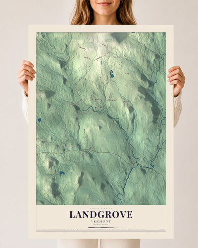 Landgrove, Vermont map print - 24 x 36 archival matte print