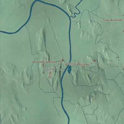 Street and neighborhood detail from the Leicester, Vermont map