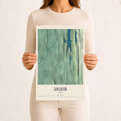 Leicester, Vermont map print - 12 x 18 archival matte print