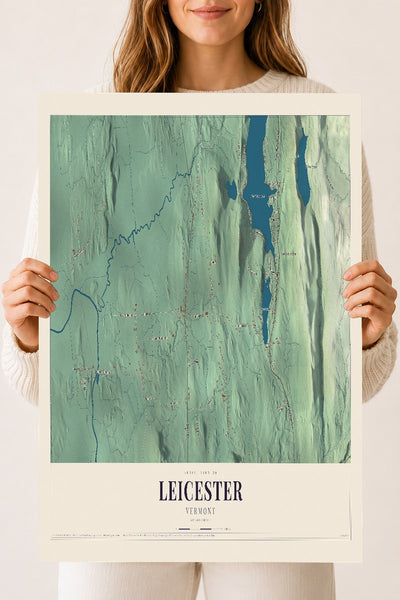 Leicester, Vermont map print - 18 x 24 archival matte print