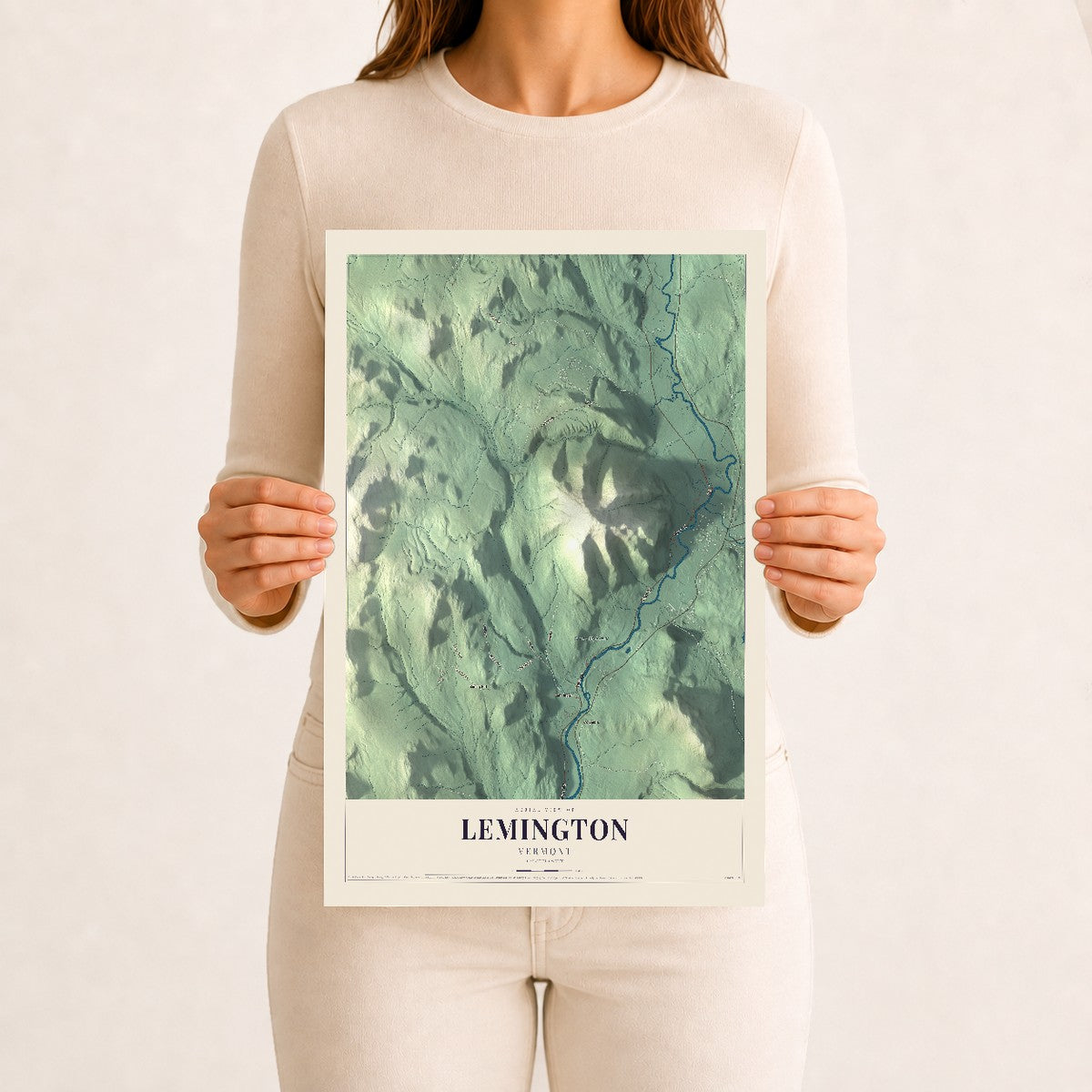 Lemington, Vermont map print - 12 x 18 archival matte print
