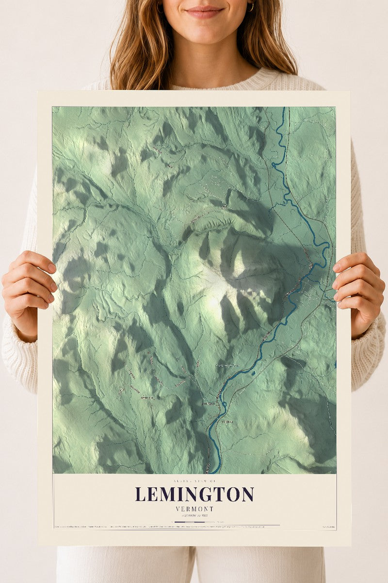 Lemington, Vermont map print - 18 x 24 archival matte print