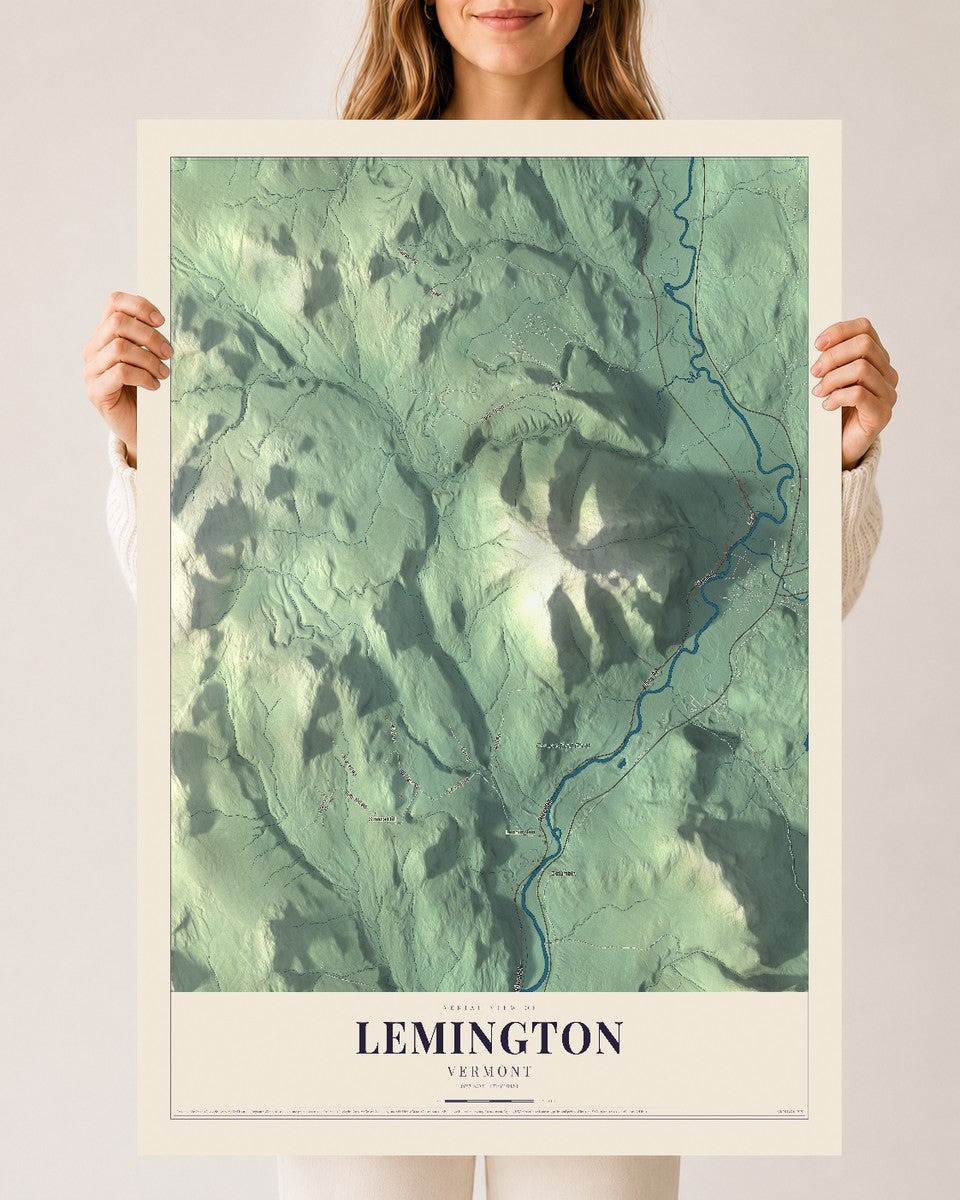 Lemington, Vermont map print - 24 x 36 archival matte print