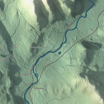 Terrain and local geography detail from the Lemington, Vermont map