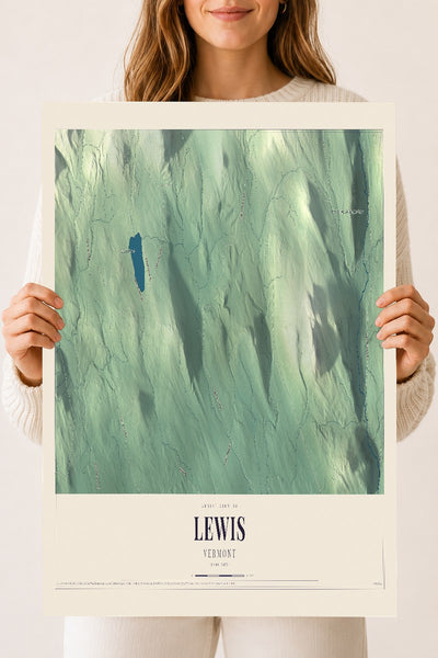 Lewis, Vermont map print - 18 x 24 archival matte print