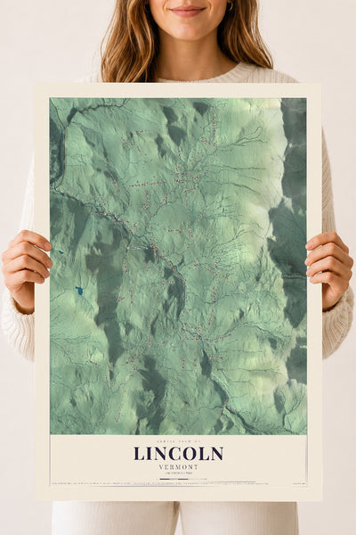 Lincoln, Vermont map print - 18 x 24 archival matte print