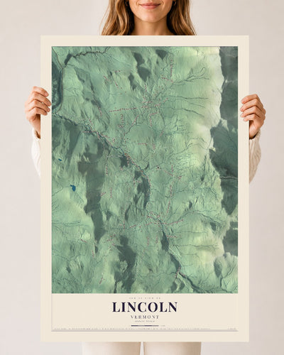 Lincoln, Vermont map print - 24 x 36 archival matte print