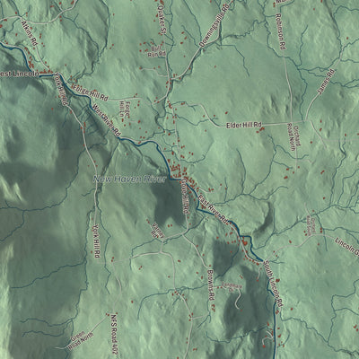 Terrain and local geography detail from the Lincoln, Vermont map