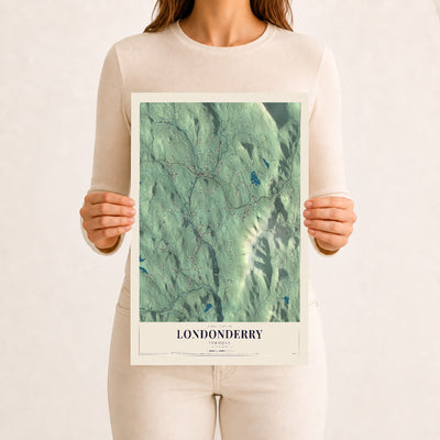 Londonderry, Vermont map print - 12 x 18 archival matte print