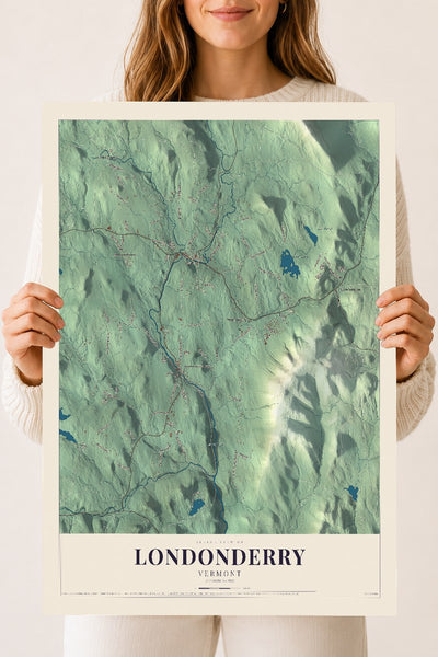 Londonderry, Vermont map print - 18 x 24 archival matte print