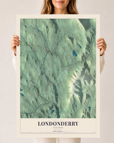 Londonderry, Vermont map print - 24 x 36 archival matte print