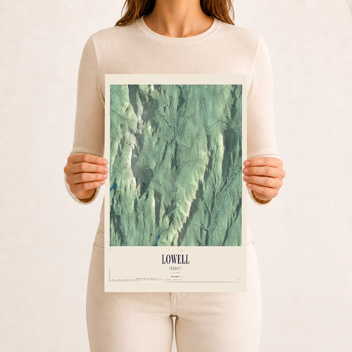Lowell, Vermont map print - 12 x 18 archival matte print