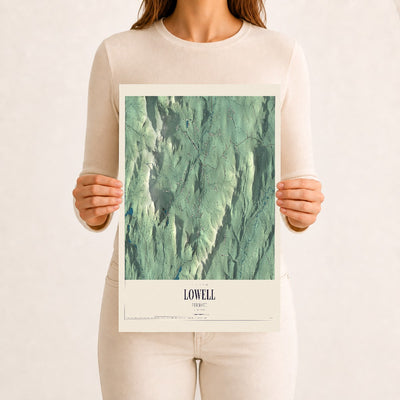 Lowell, Vermont map print - 12 x 18 archival matte print